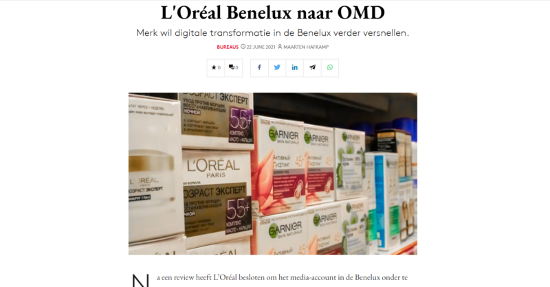 L’Oréal Benelux naar OMD