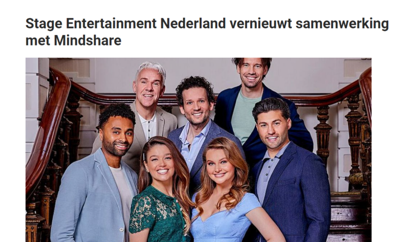 Stage Entertainment Nederland vernieuwt samenwerking met Mindshare