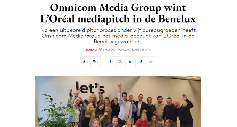 Omnicom Media Group wint L’Oréal mediapitch in de Benelux